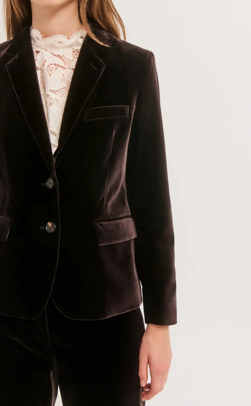 Pablo Blazer Jelia en Velours Cinnamon