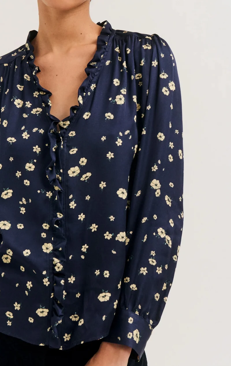 Pablo Chemise Lovia Fleurie Marine
