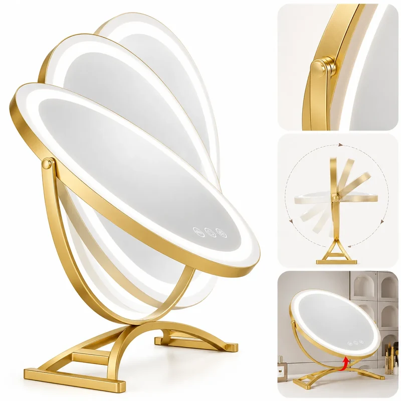 Aviro Miroir à Maquillage LED Rechargeable