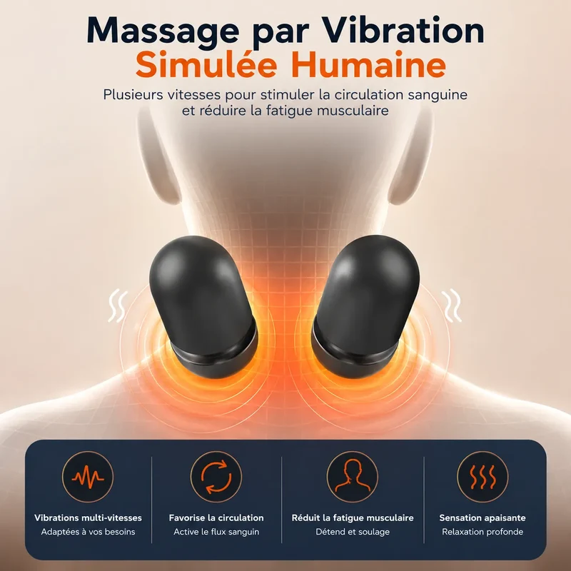 Oreiller Cervical Chauffant CERVÉLIA™ | Masseur cervical électrique pour nuque et épaules