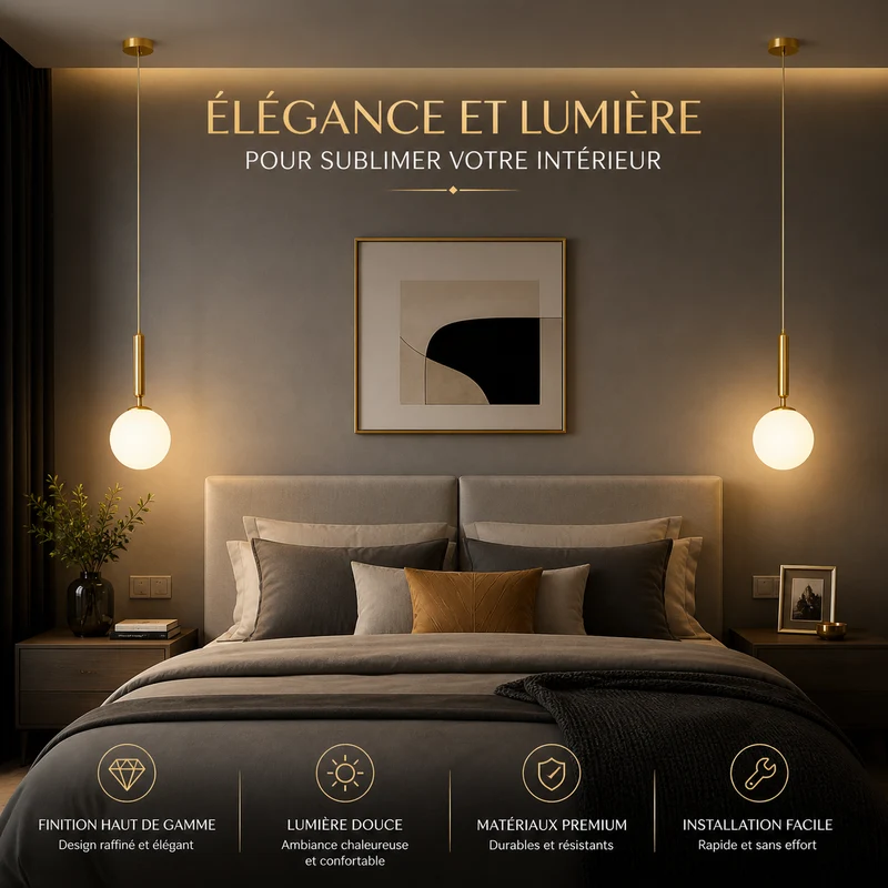 Luminaire pour une chambre - Lustre chambre moderne