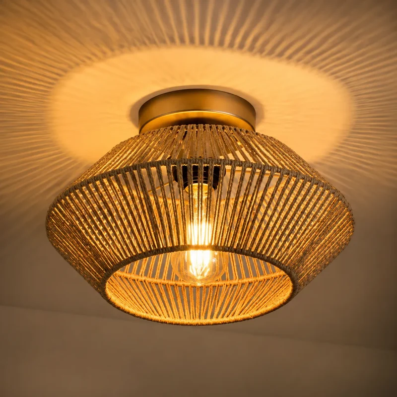 NATORA™ Tressé | Naturel plafonnier à led rotin