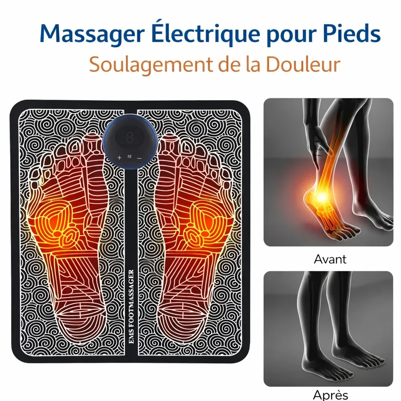 Appareil de Massage des Pieds – Tapis de massage électrique des pieds