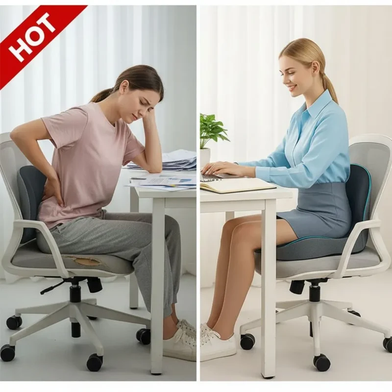 Coussin Lombaire Ergonomique en Mousse à Mémoire de Forme
