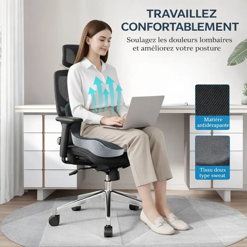 Coussin Lombaire Ergonomique en Mousse à Mémoire de Forme