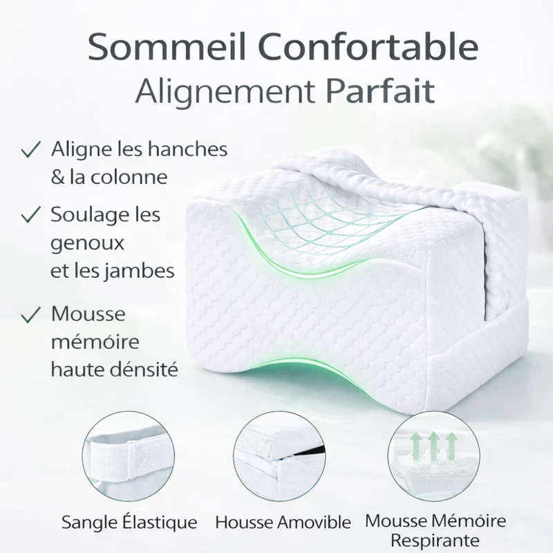 Oreiller ergonomique pour genoux
