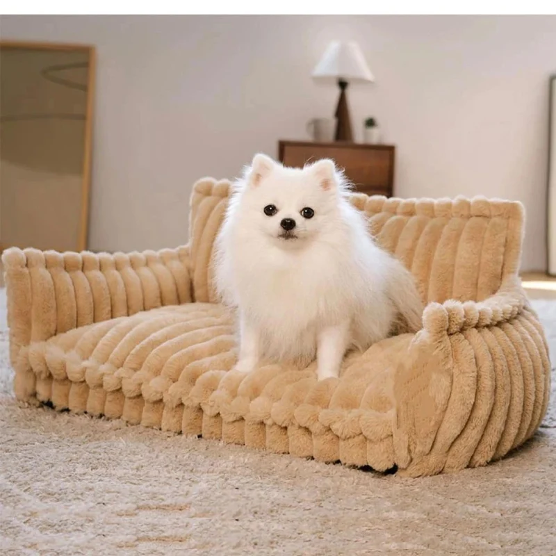 Canapé Orthopédique pour Chien en Velours Côtelé
