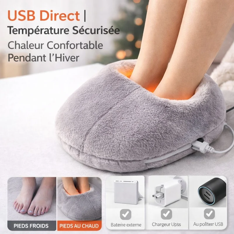 Chauffe-Pieds Électrique USB Ultra Doux