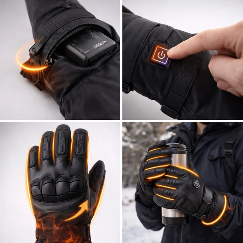 Gants Chauffants Électriques Hiver – Moto & Activités Extérieures, Rechargeables
