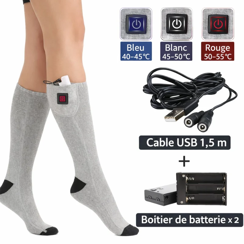 Chaussette chauffante thermique – Dites adieu aux pieds froids