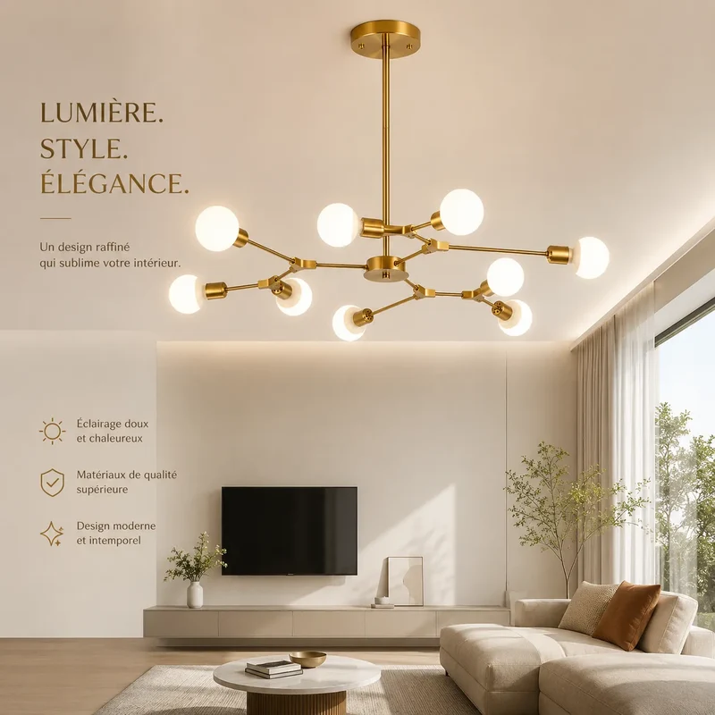 Auréa™ Élégance | lustre salon moderne - lustre cuisine moderne