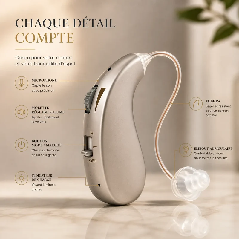 Appareils Auditifs SoundClear™ – Invisibles & Rechargeables Simples à Porter