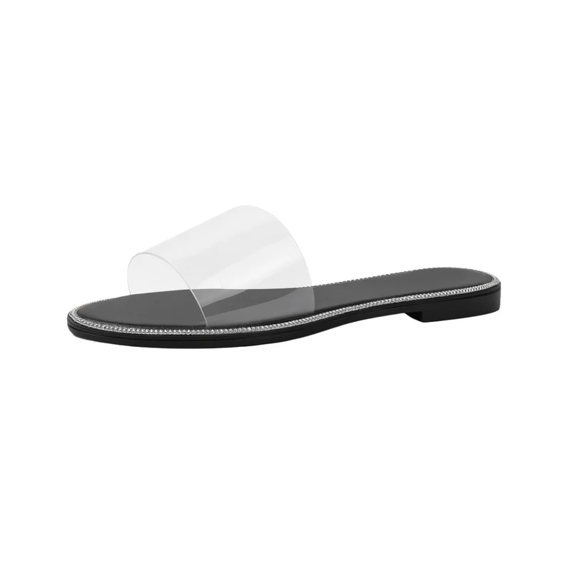 Sandales Plates Transparentes Femme – Claquettes d’Été