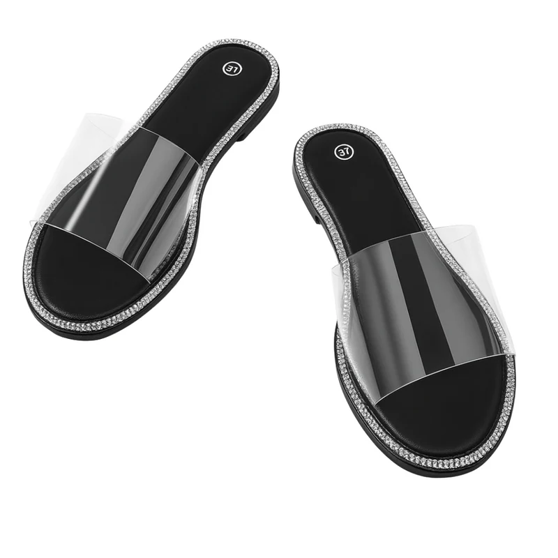 Sandales Plates Transparentes Femme – Claquettes d’Été