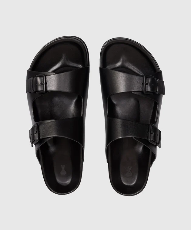 AMI Sandales Ami en Cuir Nappa Noir