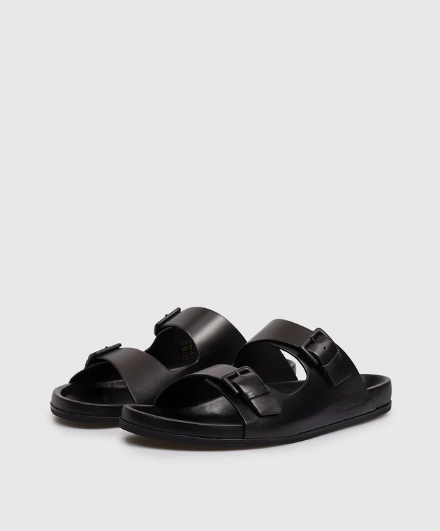 AMI Sandales Ami en Cuir Nappa Noir