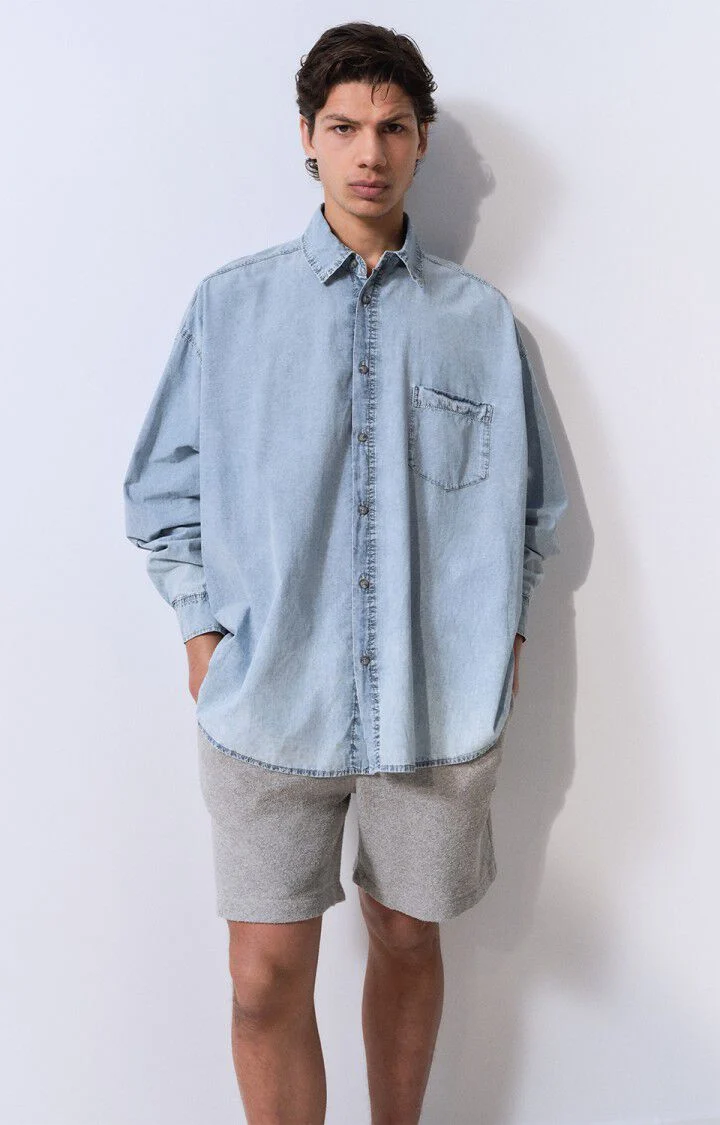 American vintage Chemise Paybou en Denim Blue Snow