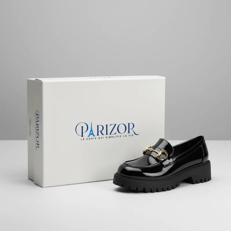 Loafers pour Femme à Semelle Plateforme – Chaussures Slip-On Confortables avec Boucle Métallique