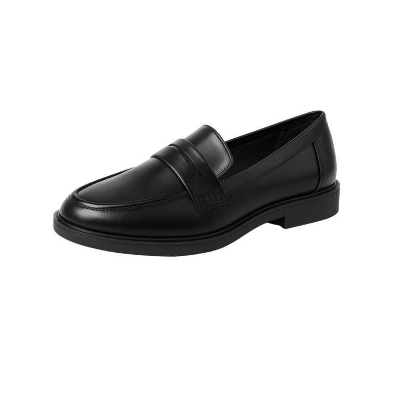 Loafers femme à plateforme avec semelle crantée et boucle métallique