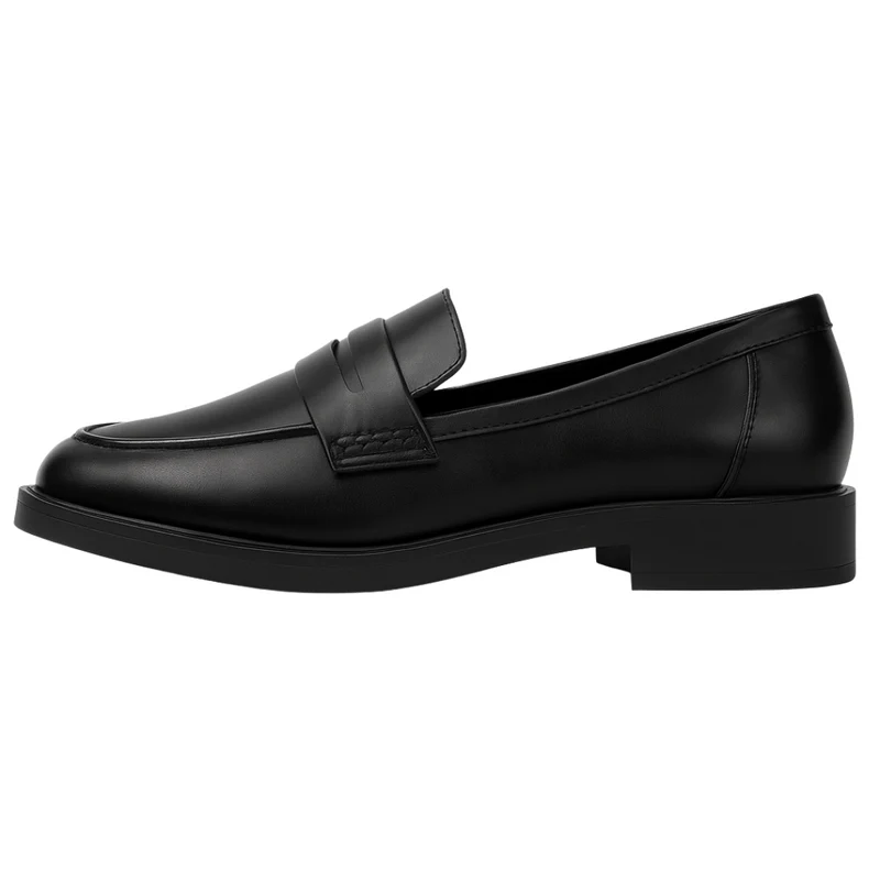Loafers femme à plateforme avec semelle crantée et boucle métallique