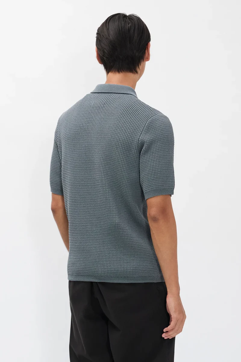 Norse Projects Polo Anholt Crepe Greyish Blue