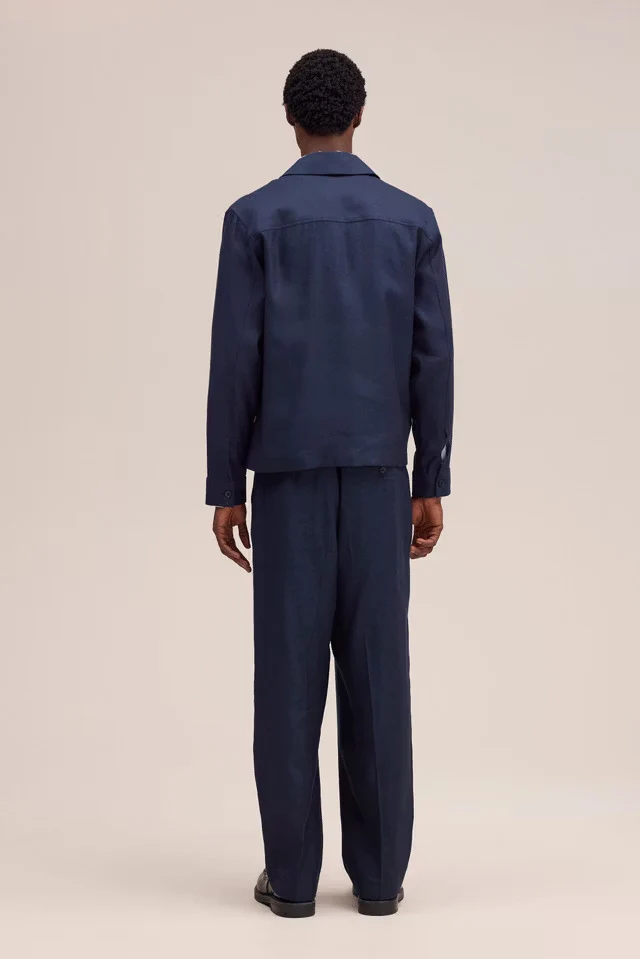 NN07 Veste Alban en Lin Deep Navy