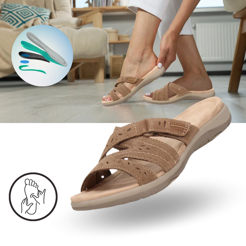 Sandales à bout ouvert avec semelles orthopédiques