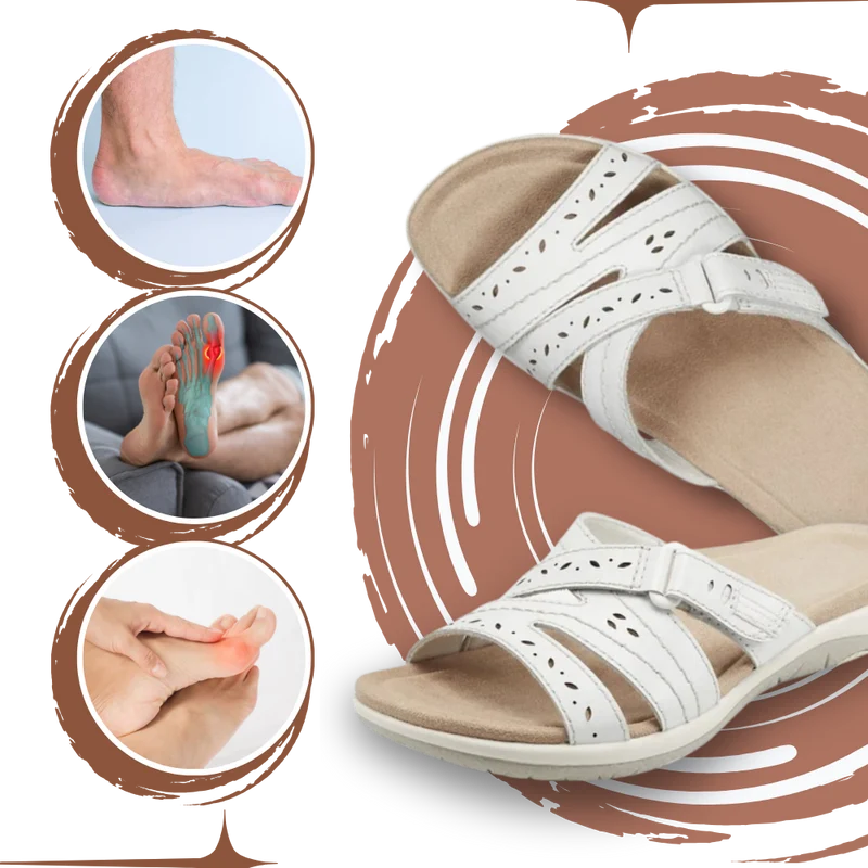 Sandales à bout ouvert avec semelles orthopédiques