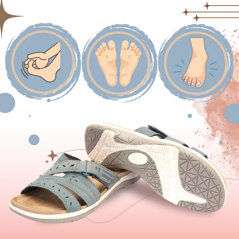 Sandales à bout ouvert avec semelles orthopédiques