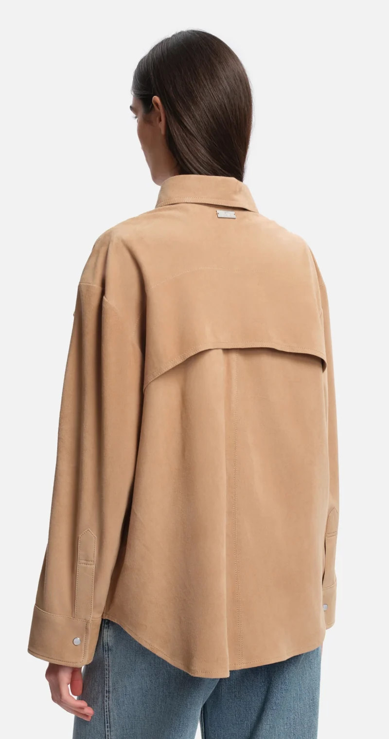 Margaux Lonnberg Chemise Blake en Cuir Beige