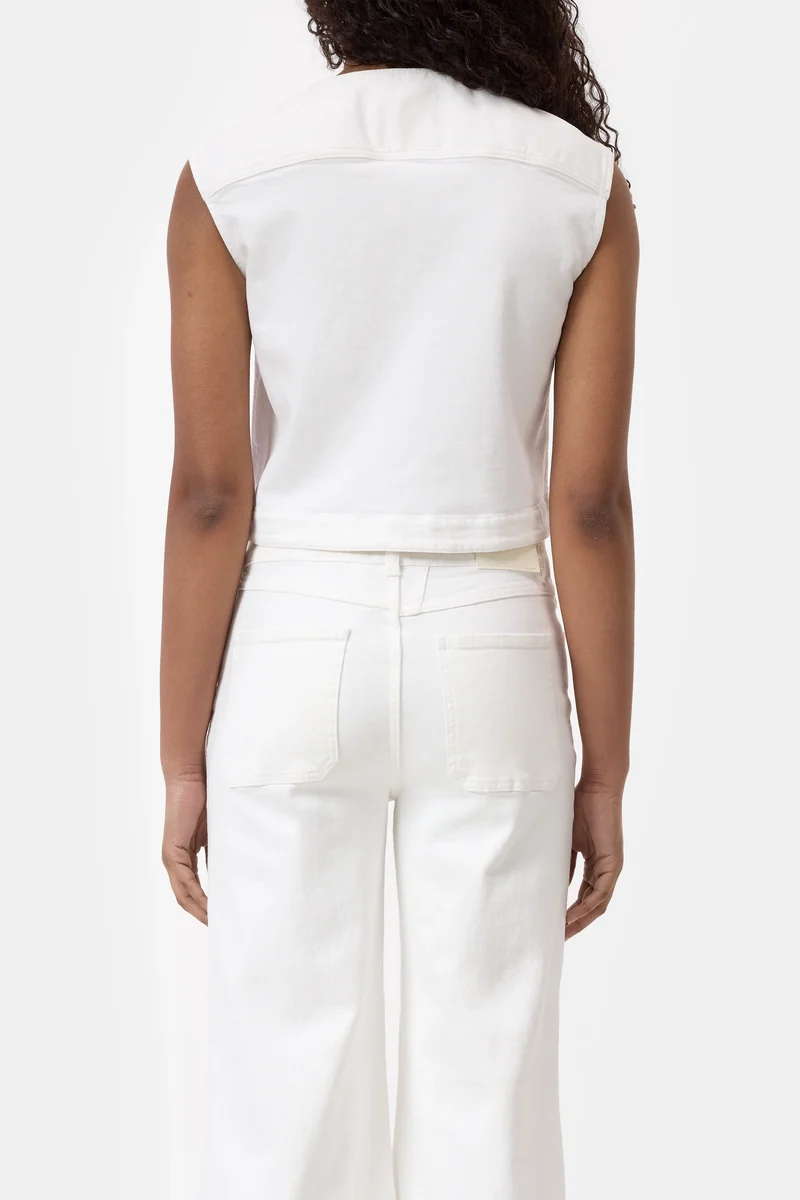 Closed Veste Gilet en Denim White