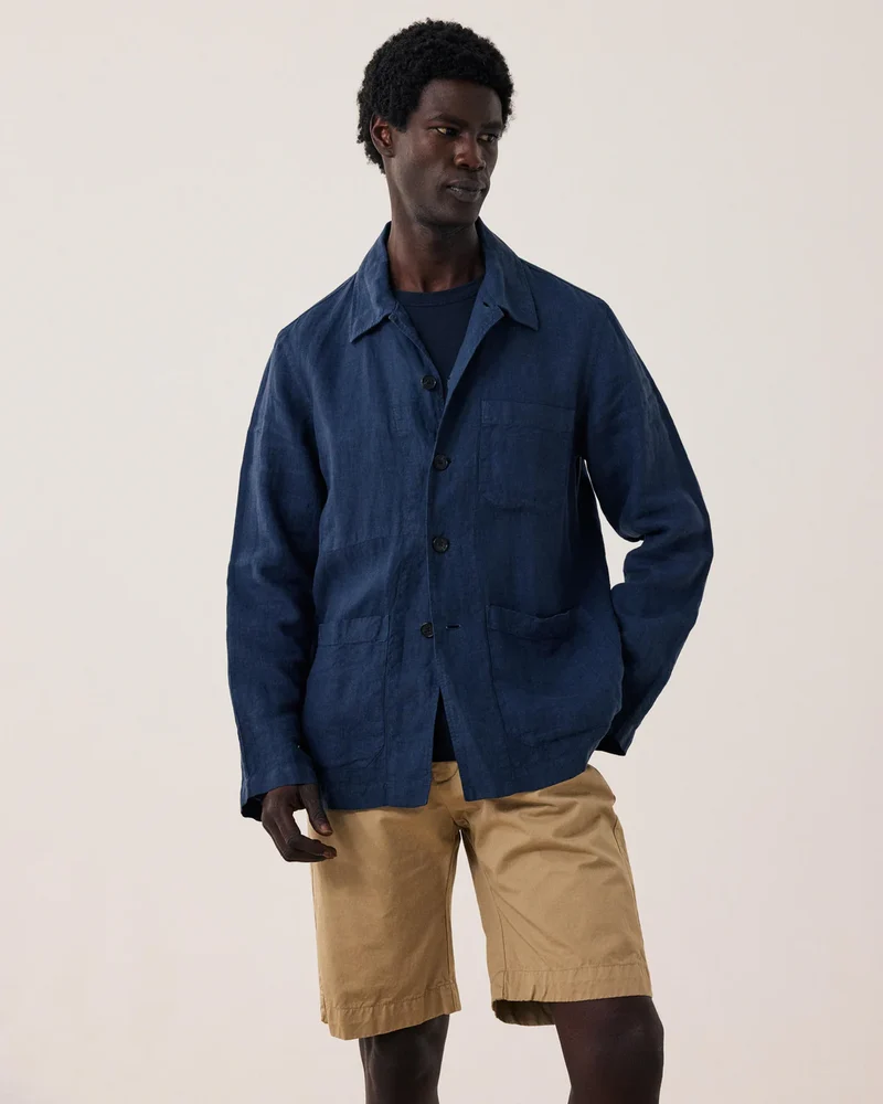 Hartford Veste Perry en Lin Navy Blue