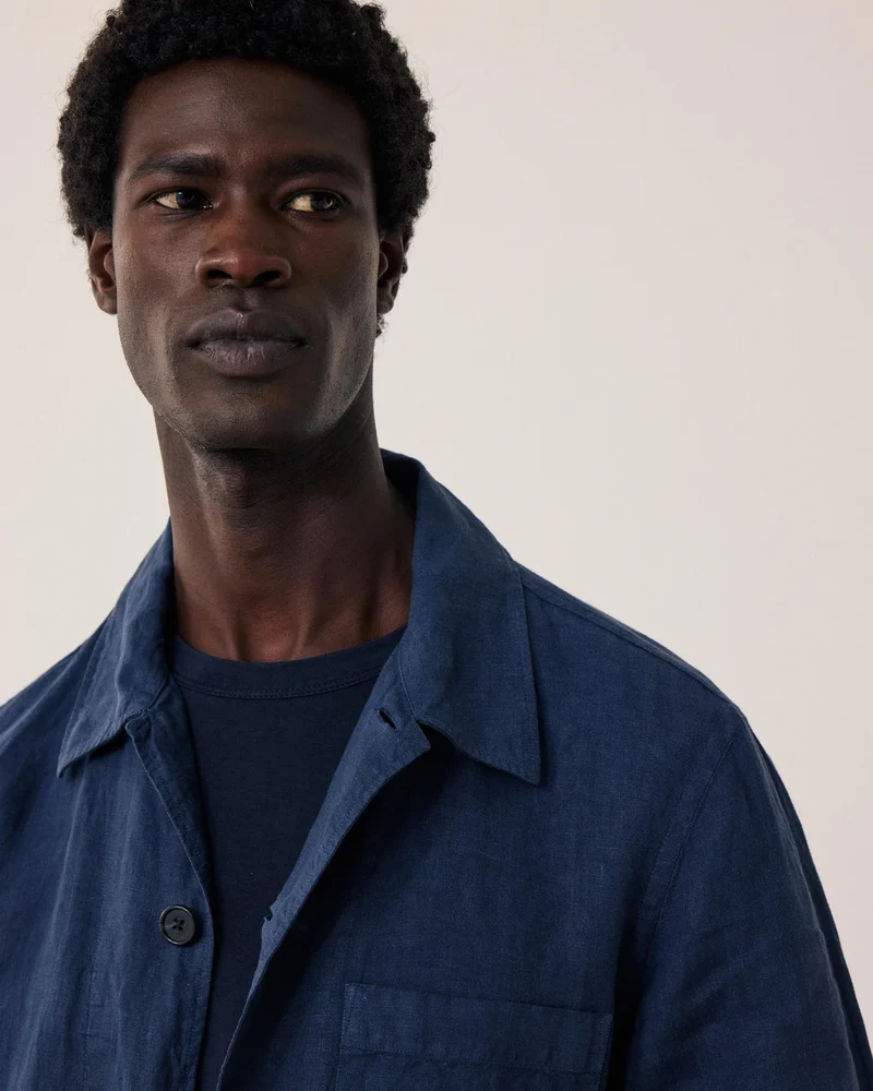 Hartford Veste Perry en Lin Navy Blue