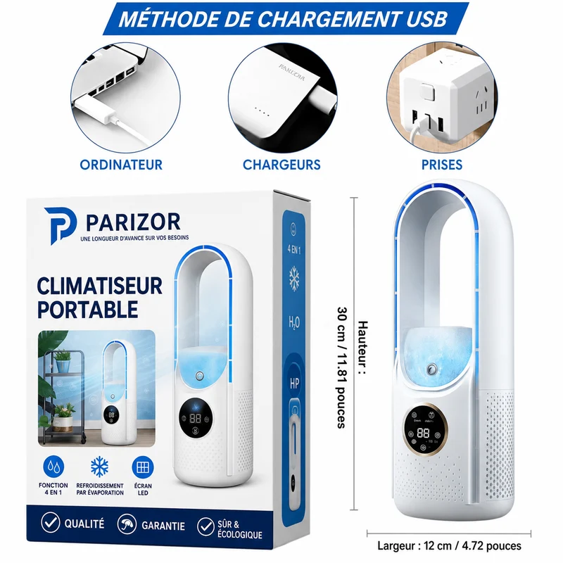 AirZen - Climatiseur Portable | Climatiseur Mobile sans évacuation silencieux