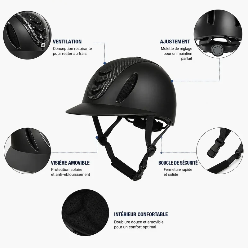 AéroRide ™ Casque équitation ventilé léger – bombe équitation réglable adulte/ado