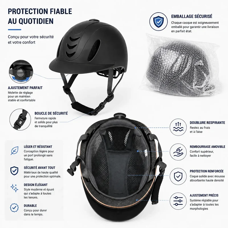 AéroRide ™ Casque équitation ventilé léger – bombe équitation réglable adulte/ado