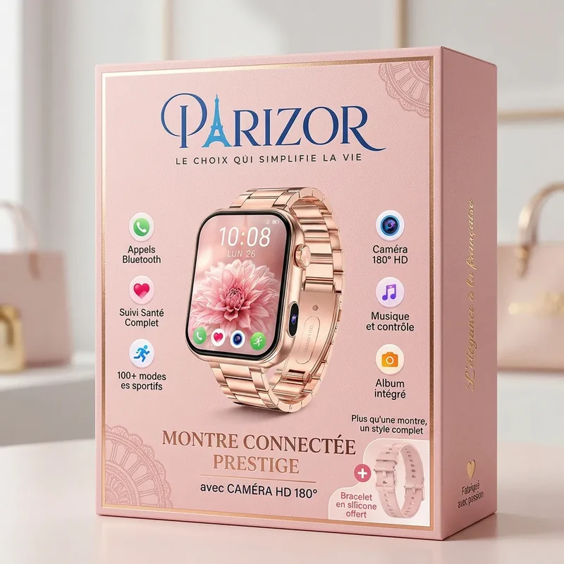 SnapWatch Pro | Montre connectée femme sport avec Caméra HD – Appels Bluetooth