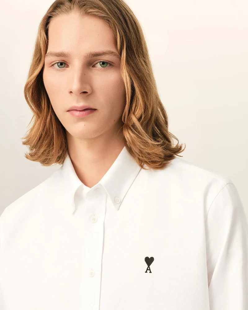 AMI Chemise Ami de Coeur Noir Oxford Blanc Naturel