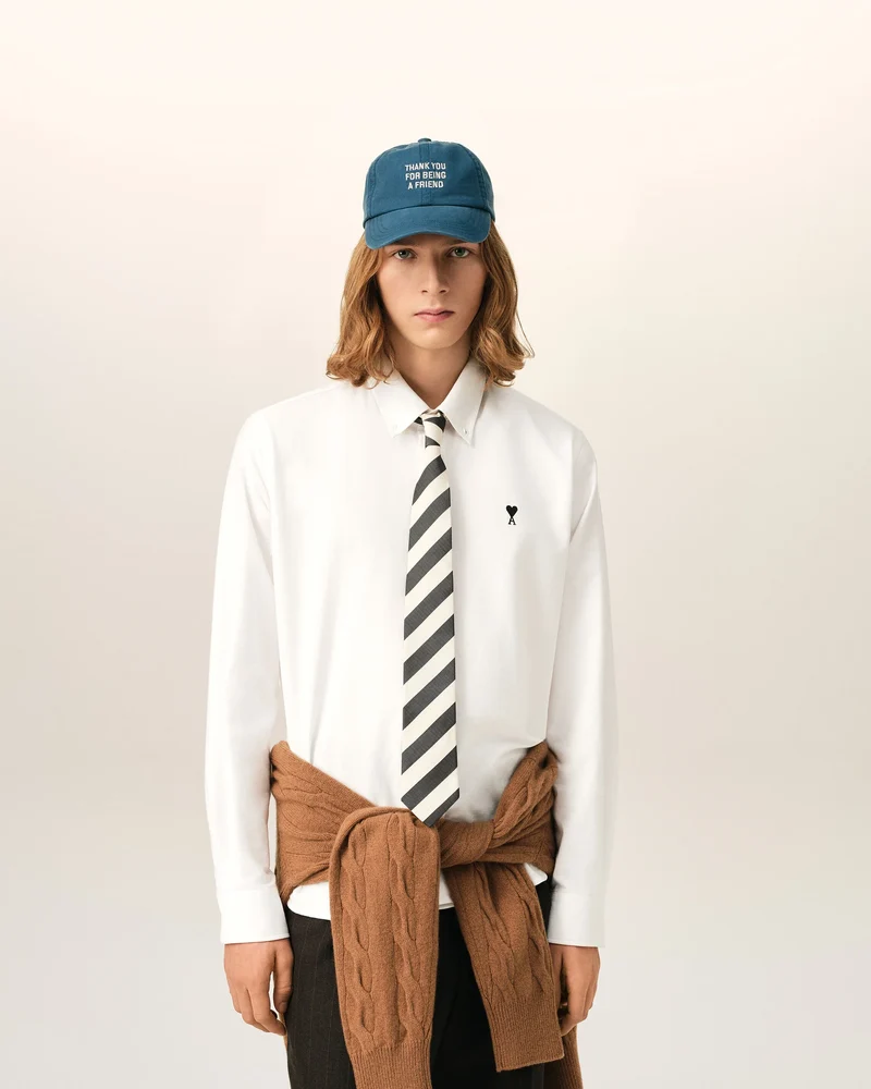 AMI Chemise Ami de Coeur Noir Oxford Blanc Naturel