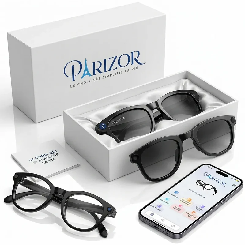 VisionAI Glass – lunettes avec caméra espion - mini caméra de surveillance