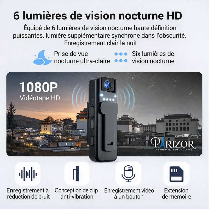 ClipCam Pro - mini caméra de surveillance, caméra espion portable, camera miniature