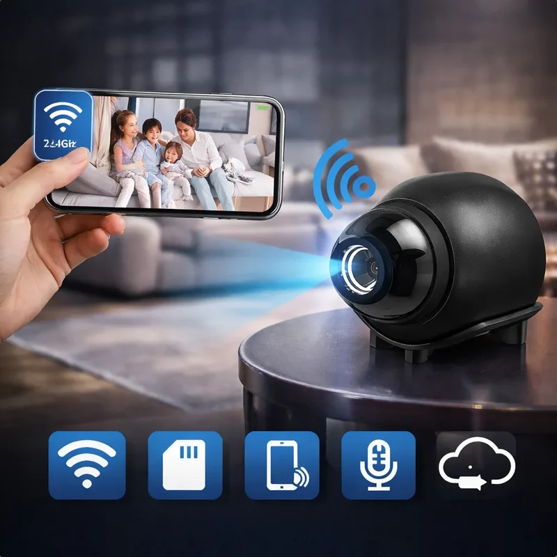NoxCam - Mini caméra espion WiFi 1080P + vision nocturne | Surveillance maison