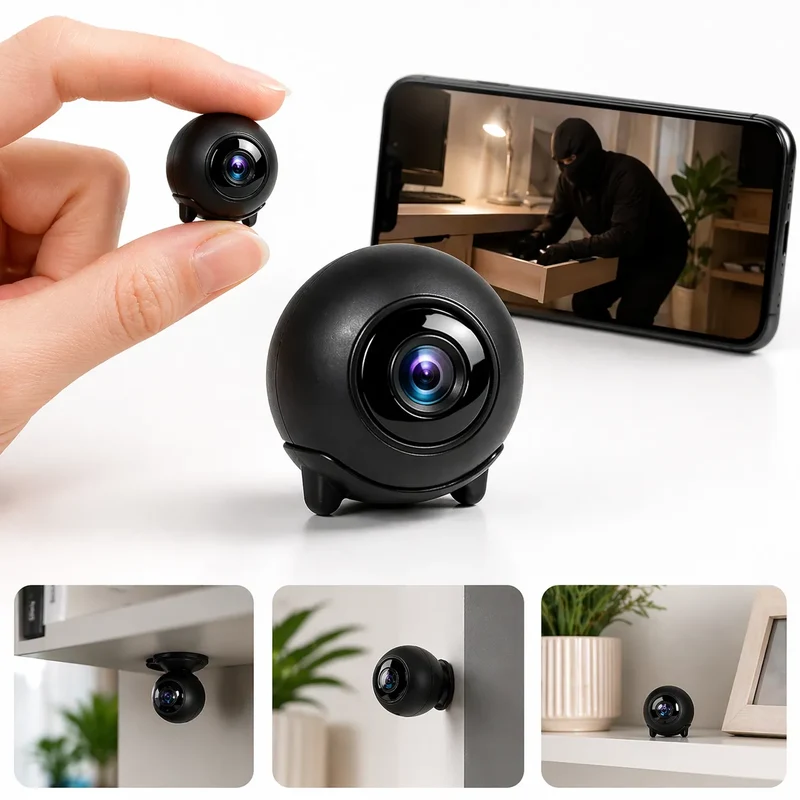 NoxCam - Mini caméra espion WiFi 1080P + vision nocturne | Surveillance maison