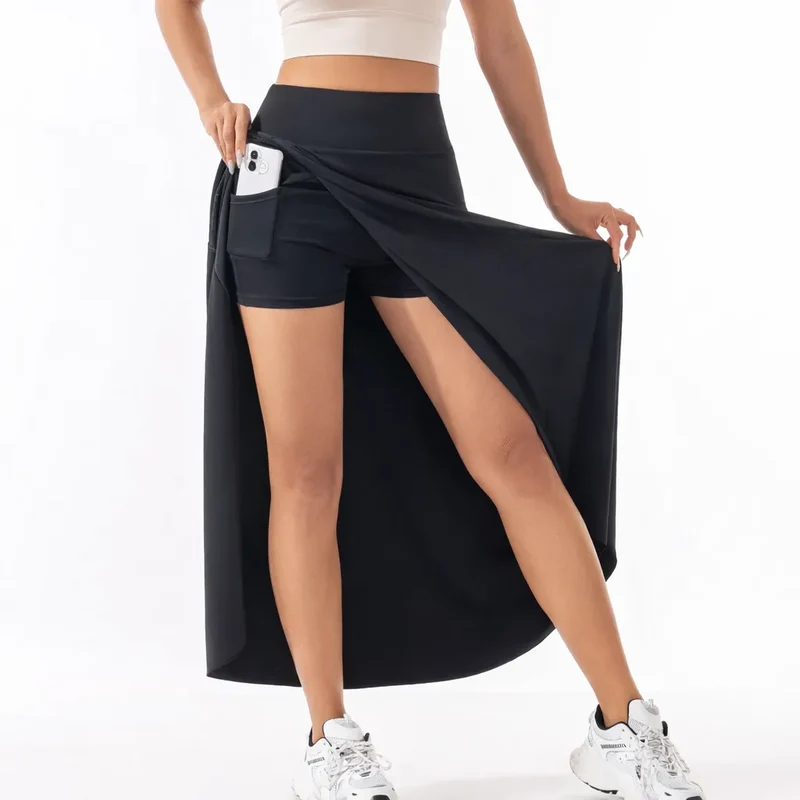 Élancia - jupe longue fendue jupe asymétrique