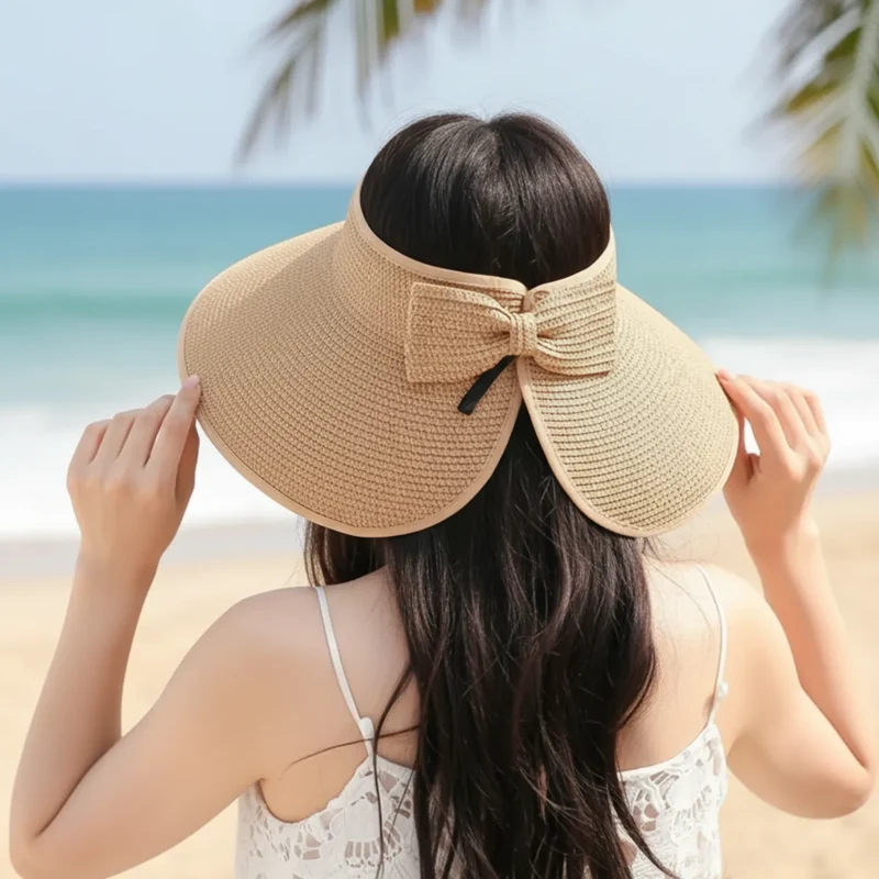 Pratique Nomade – Visière chapeau paille femme pliable