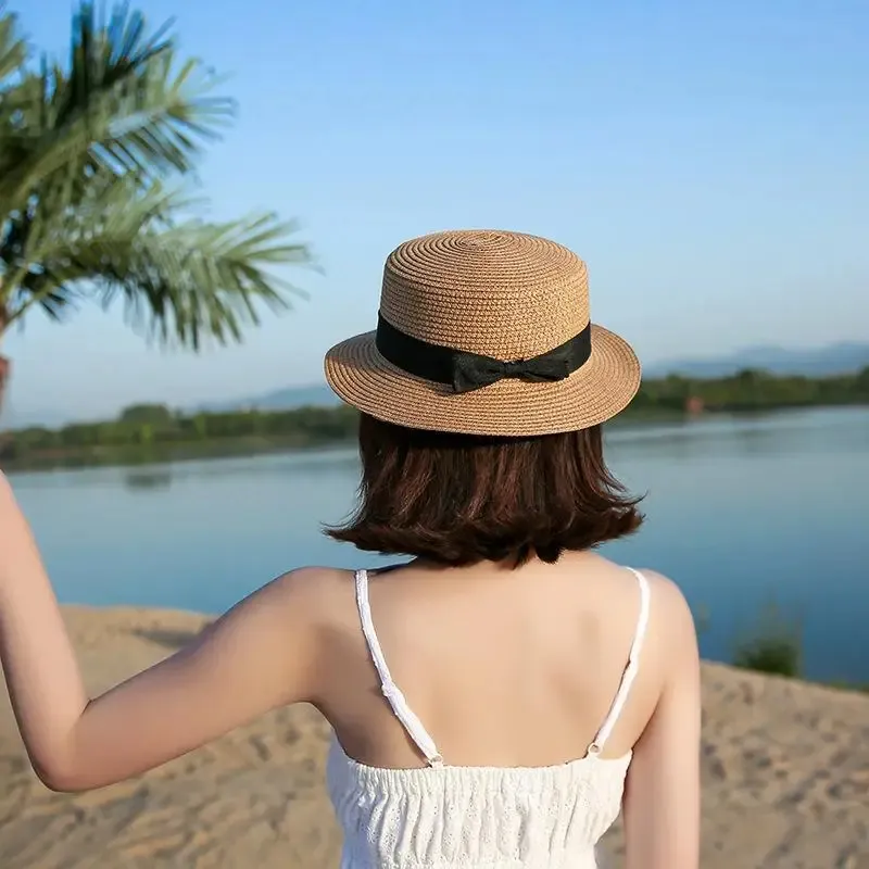 Charme Estival – Chapeau paille femme à bord large avec nœud