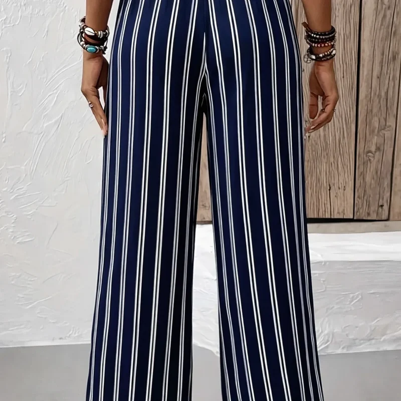Fintara Pantalon fluide été femme – Imprimé vintage tie-dye