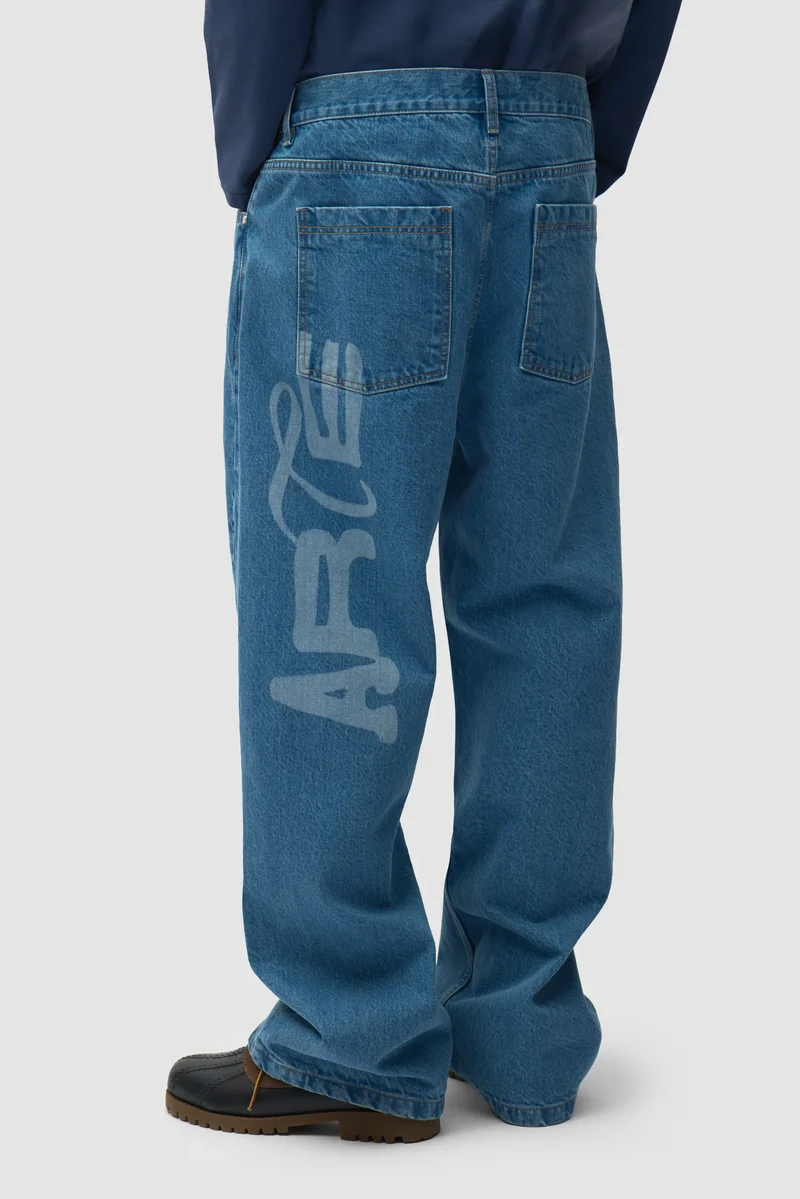 Arte Pantalon en Denim Stencil Denim Bleach