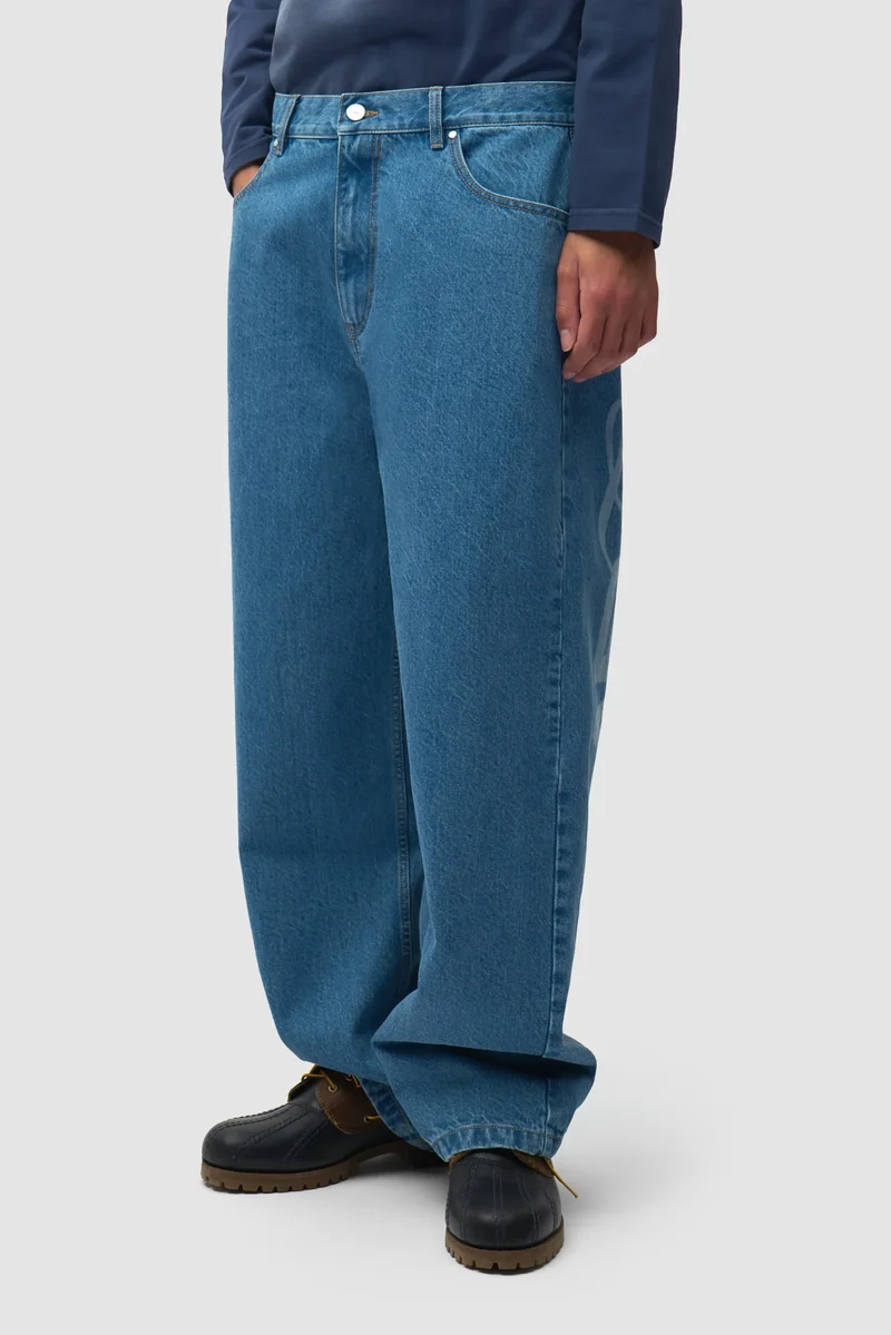 Arte Pantalon en Denim Stencil Denim Bleach