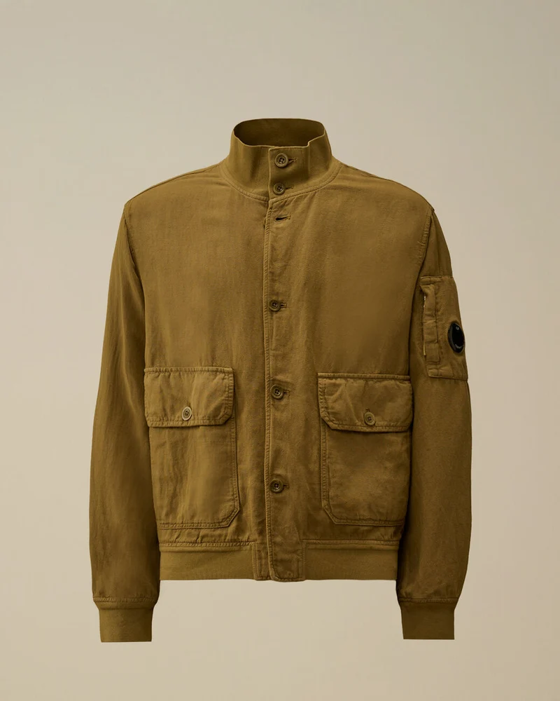 C.P. Company Veste Broken Twill Coton Lin Dried Herb